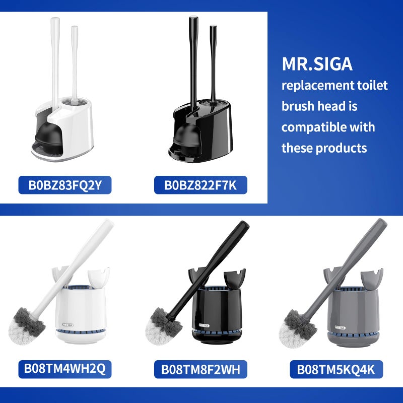 Mr Siga MR.SIGA Premium Toilet Bowl Brush Replacement Head  2 Pack - Image 3